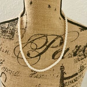 Vintage 1970’s RARE Marvella Necklace 3 Strands Tiny Glass Pearls Twisted w/Gold